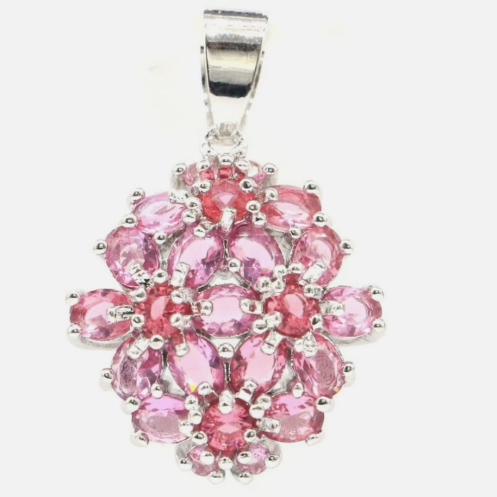 Pink Floral Pendant Necklace